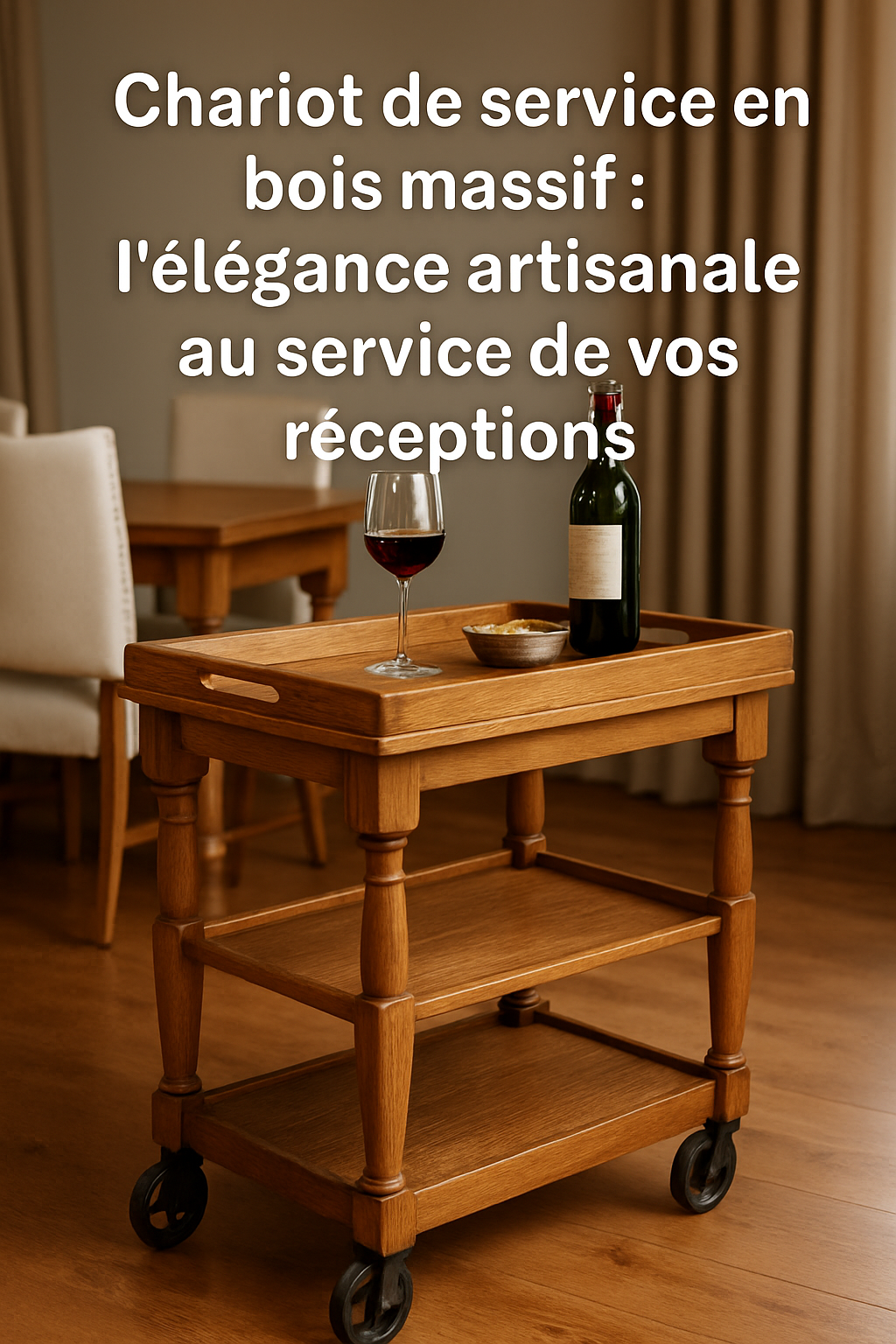 You are currently viewing 🛒 Chariot de service en bois massif : l’élégance artisanale au service de vos réceptions