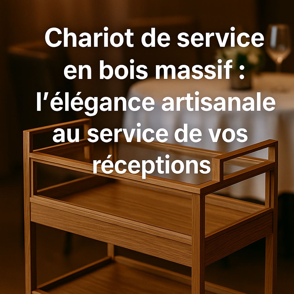 Lire la suite à propos de l’article 🛒 Chariot de service en bois massif : l’élégance artisanale au service de vos réceptions